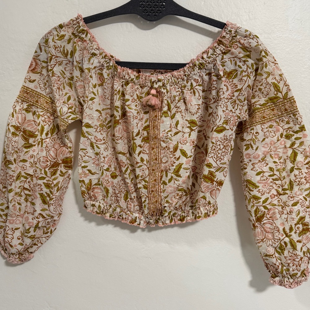 Poupette St Barth Floral Boho Crop Top & Tiered Mini Skirt Set XS - Picture 2 of 13